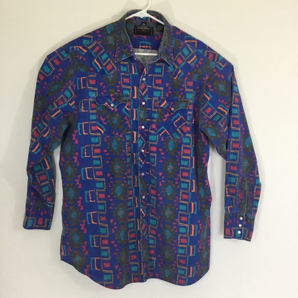 Border Town Other - 🛍 Men’s Aztec Pearl Snaps Shirt, XL, BorderTown